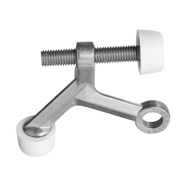 National Hardware National Hardware Zinc Satin Nickel Silver Hinge Pin Door Stop Mounts to door N830-122 - main